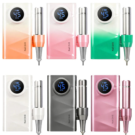 Electric Nail Drill Machine, 45000RPM Professional Nail File Cordless Rechargeable Nail Efile Battery 4500Mah For  Acrylic Gel Nails, Manicure Pedicure Polishing Shape Tools for Salon Home Use- Nail Drill For All Festvial Gif