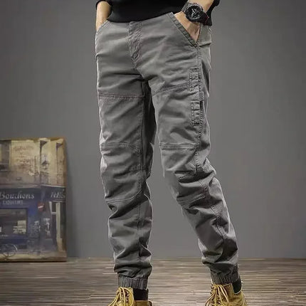 Grey Men's Cargo Pants Multipockets Black Male Trousers Multi Pocket Slim Techwear Harajuku Korean Style Cotton Nylon Y2k Luxury