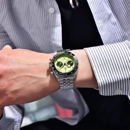 PAGANI DESIGN 2026 Nuovo BB Flamingo Orologio Cronografo Sportivo di Lusso al Quarzo da Uomo con Vetro Zaffiro AR, Impermeabile 100M, Orologio da Polso alla Moda con Cinturino in Acciaio Inossidabile per Uomo, Magazzino Local