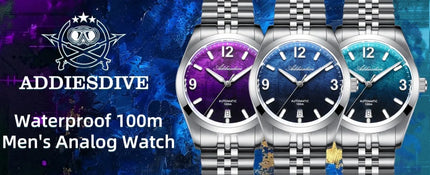 ADDIESDIVE AD2547 BGW9 Super Luminous Men Watch Sapphire Glass 10Bar Waterproof  316L Stainless Steel Automatic Mechanical Watch
