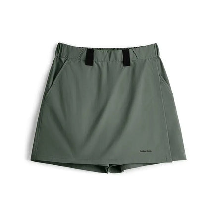 Maden New Outdoor A-Linien Skort Shorts Sommer Damen Leicht Wandern Elastischer Bund Hosenrock Freizeit Vielseitige grüne Hose