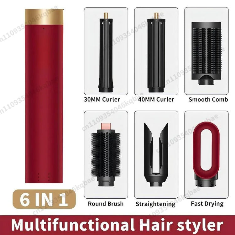 6 IN 1  Air Multil Hair Styler & Hair Dryer Brush With Auto-Wrap Curlers Fast Drying Frizz-Free Volume Hair Styler Set Gift
