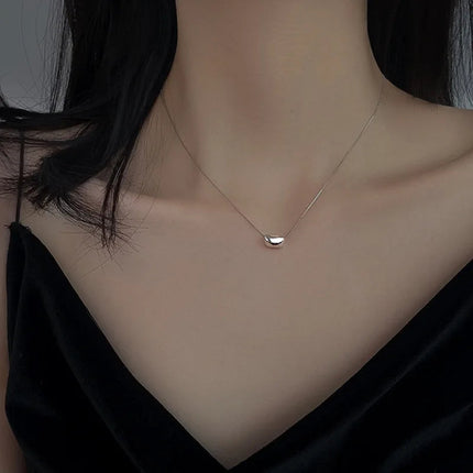 Collana in argento sterling 925 con ciondolo soia Gioielli di moda di alta qualità per catene da donna Regalo di compleanno di nozze PlatiNum