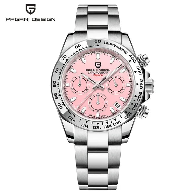 PAGANI DESIGN Nuovo orologio da polso al quarzo da uomo con lunetta in acciaio inossidabile, cronografo di lusso con vetro zaffiro VK63, orologio da uomo reloj hombre platinumshop