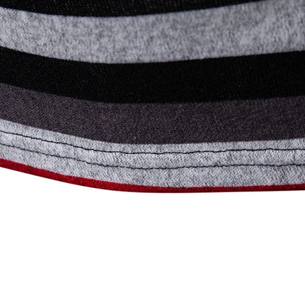 Men's Summer Short Sleeve Polo Shirts, Striped Lapel Collar T-shirts, T19