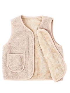Autumn Winter Kid Vest Fur Baby Girl Boy Clothes Fleece Vests Zipper Coat Jacket Sleeveless Children Snow Outfits Waistcoat Warm