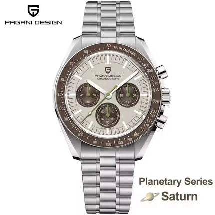 PAGANI DESIGN 500 Orologio da Uomo di Lusso con Tachimetro Circolare, Cronografo Sportivo, Vetro Zaffiro AR, Movimento Giapponese, Acciaio 316L, Luminoso