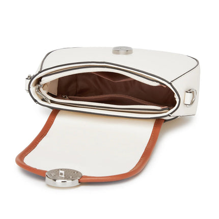Miss Lulu Ethno-shoulder bag PU leather with Corduroy Detail & Adjustable Strap, Blue-Beige PlatiNum