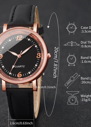 Orologio da donna alla moda con quadrante arabo, cinturino in pelle casual, orologi analogici al quarzo platinumshop
