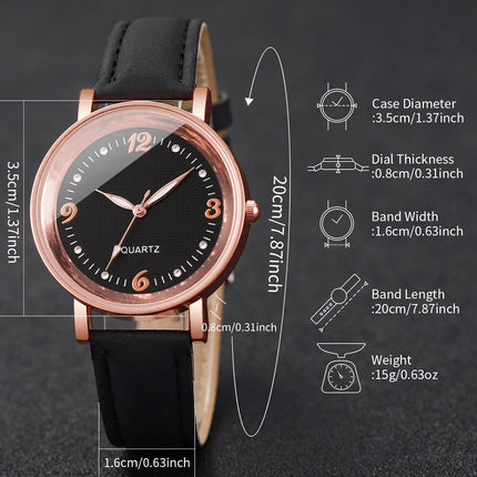 Orologio da donna alla moda con quadrante arabo, cinturino in pelle casual, orologi analogici al quarzo platinumshop