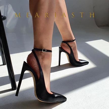 2025 Sandali a punta sexy con tacco ultra alto eleganti sandali estivi in vernice con reggicalze tacchi alti abito alla moda scarpe da donna per banchetti