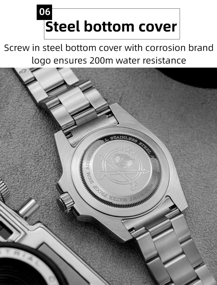 ADDIESDIVE Watch for Men Sapphire AR Coated Automatic Wristwatch 200m Waterproof  Super Luminous 8215 Mechanical Watches New