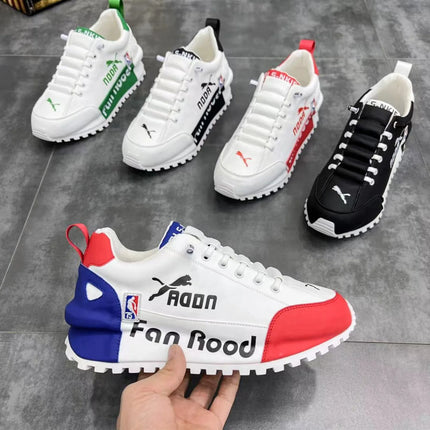 2026 New Men's Black Breathable Casual Shoes High Street Men's Lace-up Wear-resistant Casual Shoes Men's Shoes