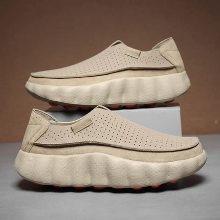 Mocassini da Uomo per Camminata all'Aperto, Scarpe Casual alla Moda, Scarpe da Passeggio in Pelle Morbida, Calzature Traspiranti per Guida, Mocassini Morbidi