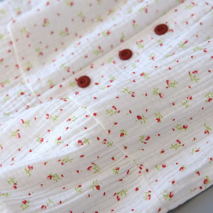 Nuova Camicia da Notte Lunga con Stampa Floreale, Pigiama da Donna in Puro Cotone, Lingerie Comoda, Abbigliamento Estivo Casual per Casa