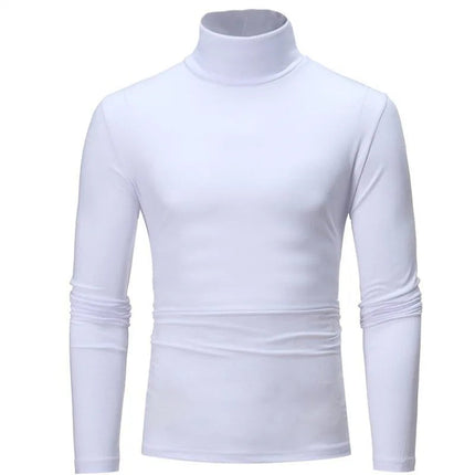 Thermal Underwear Tops Men Spring Clothes Thermal Shirt Autumn Men's Winter Tights High Neck Thin Slim Fit Long Sleeve T-shirt PlatiNum