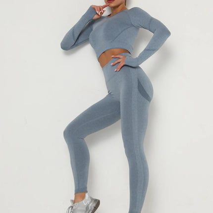 Leggings Sportivi Senza Cuciture da Donna a Vita Alta Push-Up Sexy Leggings da Palestra alla Moda Neri