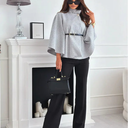 Women's A-Line Cape Woolen Coat Autumn Winter New 2026 Fashionable Outerwear for Ladies