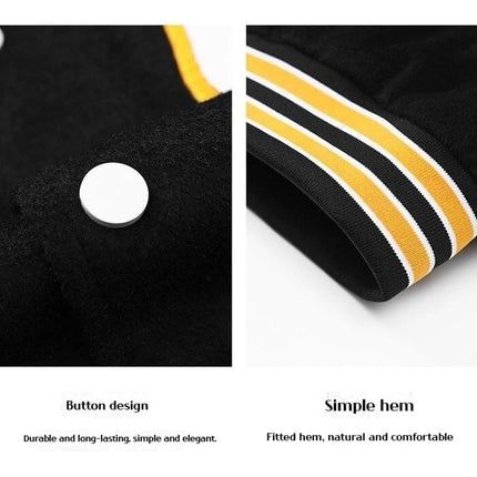 Men's Embroidered Jacket Baseball Jacket American Retro Couple Jacket Brown School Uniform Jacket Autumn Jacket Fashionable