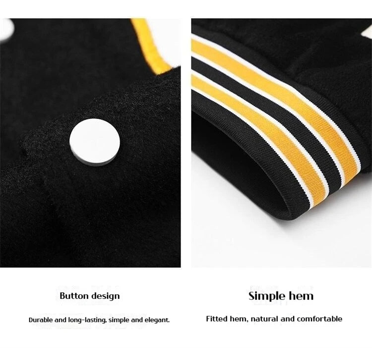 Men's Embroidered Jacket Baseball Jacket American Retro Couple Jacket Brown School Uniform Jacket Autumn Jacket Fashionable