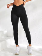 Women Sports Leggings V-waist Elastic Peach Buttocks Fitness Pants With Raised Hips And High Waist Seamless Yoga Pants Tight PlatiNum