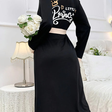 Camicia da notte a maniche lunghe nuovo stile da donna casual semplice abito da casa in tinta unita