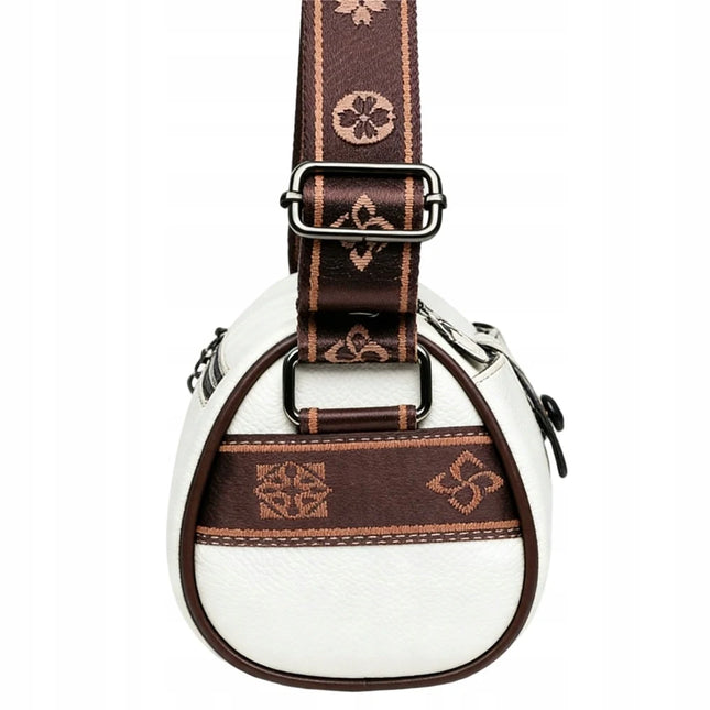Borsa a Tracolla in Pelle Bianca 2-in-1 per Donne, Borsa a Tracolla Capiente con Tasca per Telefono, Elegante Borsa da Città