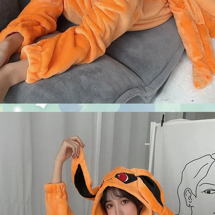 2025Anime Hokage Uzumaki Cosplay Kostuum voor volwassenen, Kurama Kyuubi Kigurumi Unisex Pyjama's, Glutnel Jumpsuit,
