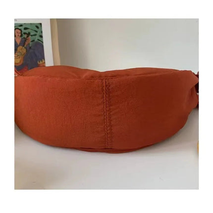 Simple Design Women's Messenger Bag Fashion Ladies Nylon Hobos Small Shoulder Bags Vintage Female Girls Purse Cloth Handbags PlatiNum