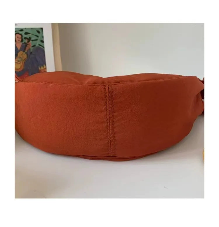 Simple Design Women's Messenger Bag Fashion Ladies Nylon Hobos Small Shoulder Bags Vintage Female Girls Purse Cloth Handbags PlatiNum
