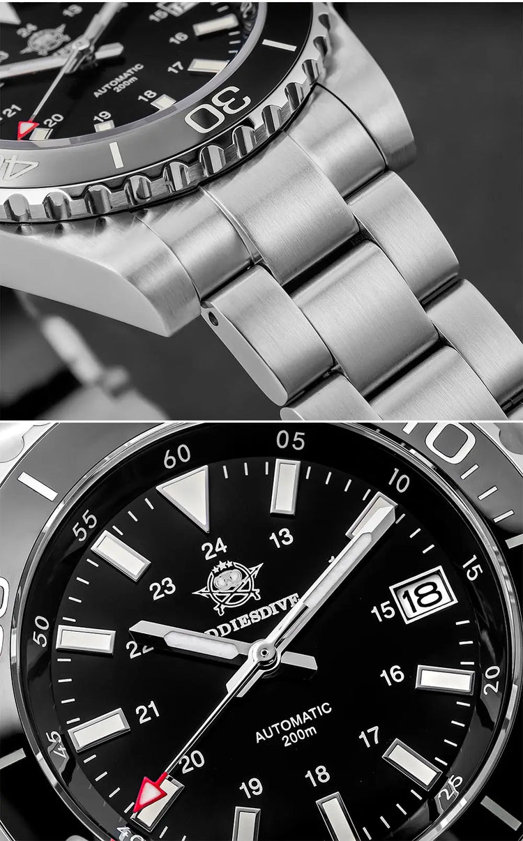 ADDIESDIVE Men's Watch 8215 Mechanical Sapphire Luminous Diving Watch 200m Ceramic Bezel Automatic Watch Clock Gift Watch AD2504