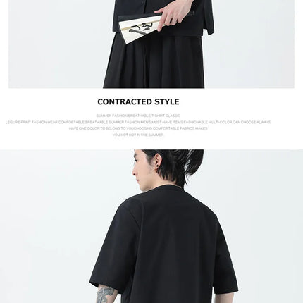 Camicie in Lino Stile Cinese per Uomo, Top Retrò Comodo Stile Tang, Camicie a Maniche Corte Tinta Unita per Kung Fu e Tai Chi