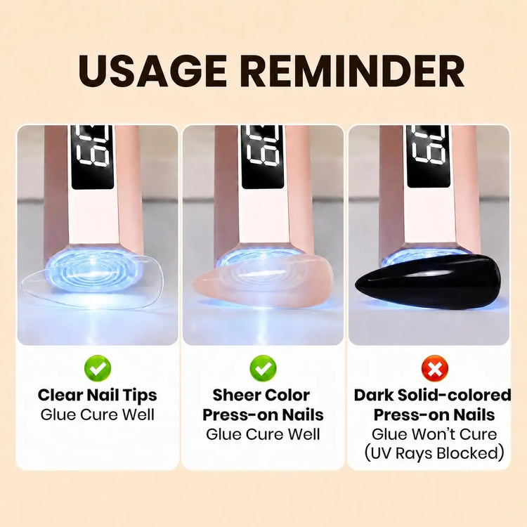Beetles 2Pcs 20g Solid Nail Glue Gel for Soft Gel Tips, Press On Nails and Acrylic Nail Extensions, UV Light Required