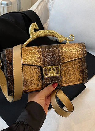 New Ladies Metal Buckle Simple Fashion Shoulder Bag Party Commuting Bag Women Luxury Brand Design PU Leather Bag PlatiNum
