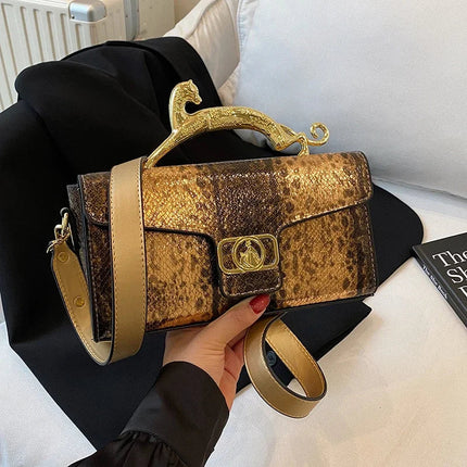 New Ladies Metal Buckle Simple Fashion Shoulder Bag Party Commuting Bag Women Luxury Brand Design PU Leather Bag PlatiNum