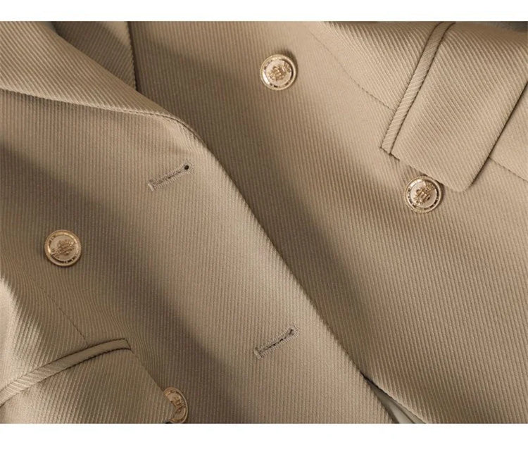 Autumn Winter Jacket Women Long Blazer Khaki Coffee Black Office Ladies Formal Jacket Business Work Wear Coat Female Outerwear