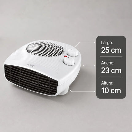 Portable Electric Heater 2000W with Adjustable Thermostat, 3 Heat Levels and Overheating Protection, Fast Heating for Home and Office, 220-240V, White/Gray