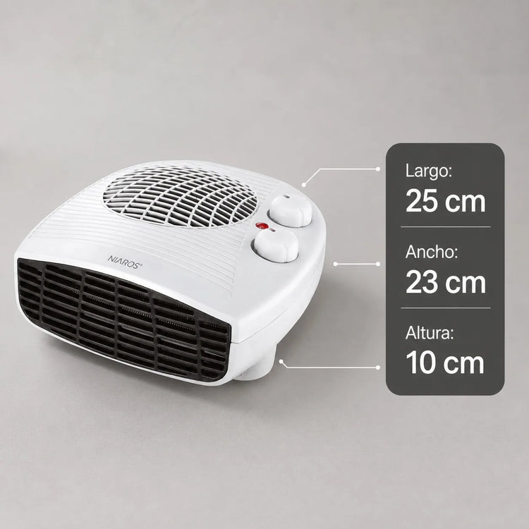 Portable Electric Heater 2000W with Adjustable Thermostat, 3 Heat Levels and Overheating Protection, Fast Heating for Home and Office, 220-240V, White/Gray