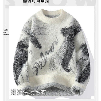 Winter Sweaters for male men thick O-neck sweater men Student youth sweaters autumn Men's wool Casual Knitwear Pullover