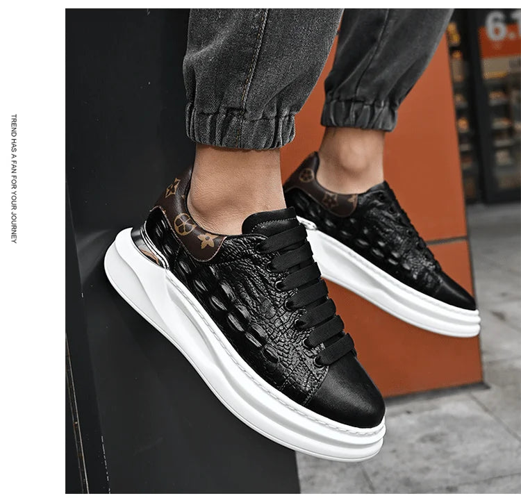Leather Shoes Men's Skateboard Cricket for Men Sports Running Sneakers Male Luxury Designer Flats Platform
