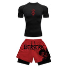 Set di compressione da uomo stampato in 3D anime Top da palestra a maniche corte + pantaloncini da allenamento Set di protezioni per l'atletica traspirante ad asciugatura rapida platinumshop