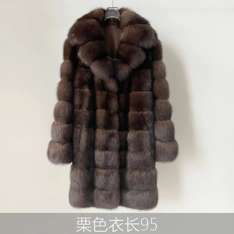 ZADORIN Luxury Designer Faux Mink Coat Woman Lapel Furry Brown Faux Fur Coat Woman Clothes Winter Chic Elegant Fluffy Fur Jacket