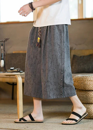 Pantaloni da samurai giapponesi Kimono da uomo Pantaloni casual in cotone retrò da uomo Pantaloni larghi casual Hip Hop Harajuku di alta qualità da uomo