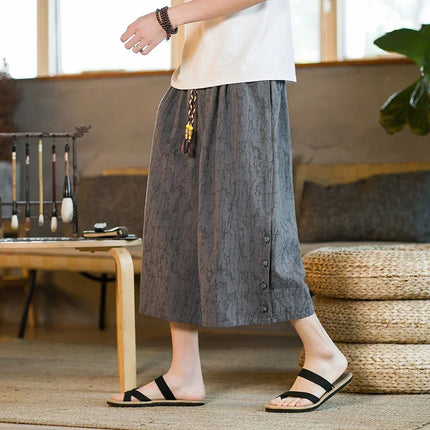 Pantaloni da samurai giapponesi Kimono da uomo Pantaloni casual in cotone retrò da uomo Pantaloni larghi casual Hip Hop Harajuku di alta qualità da uomo