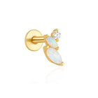 CANNER 1PC 925 Sterling Silver Exquisite Crown Opal Piercing Earring for Women Ear Studs Cartilage Earring Body Jewelry Gift PlatiNum