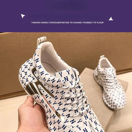 Brand Men Sneakers Fashion Print Casual Shoes Men Breathable Lace Up Running Shoes Luxury High Quality Men Sport Shoes 2026 New