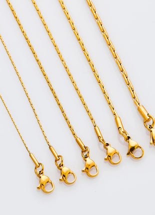 0.6/0.8/1/1.2/1.8/2.3mm di larghezza in acciaio inossidabile piccola catena sottile collana color oro per le donne ragazza chocker gioielli di moda regalo PlatiNum