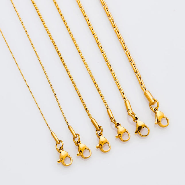 0.6/0.8/1/1.2/1.8/2.3mm di larghezza in acciaio inossidabile piccola catena sottile collana color oro per le donne ragazza chocker gioielli di moda regalo PlatiNum
