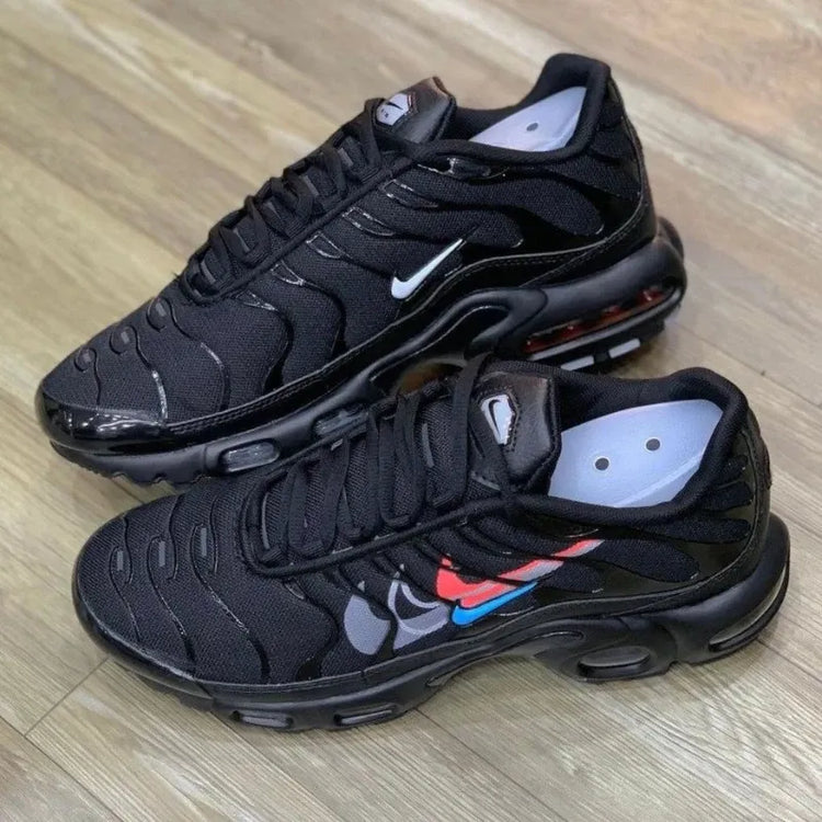 Nike Air Max Plus TN Multi Swoosh Black Bright Crimson Men Tuned Air Stable Support Futuristic Y2K Retro Sneakers FJ4224-001
