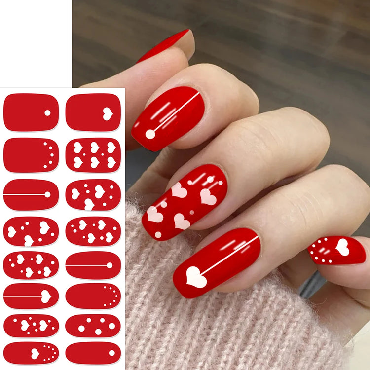 16Tips Semi Cured Leopard Print Gel Nail Stickers Chic Maillard Color Nail Strips Patch Self-adhesive UV Lamp Need Press On Nail